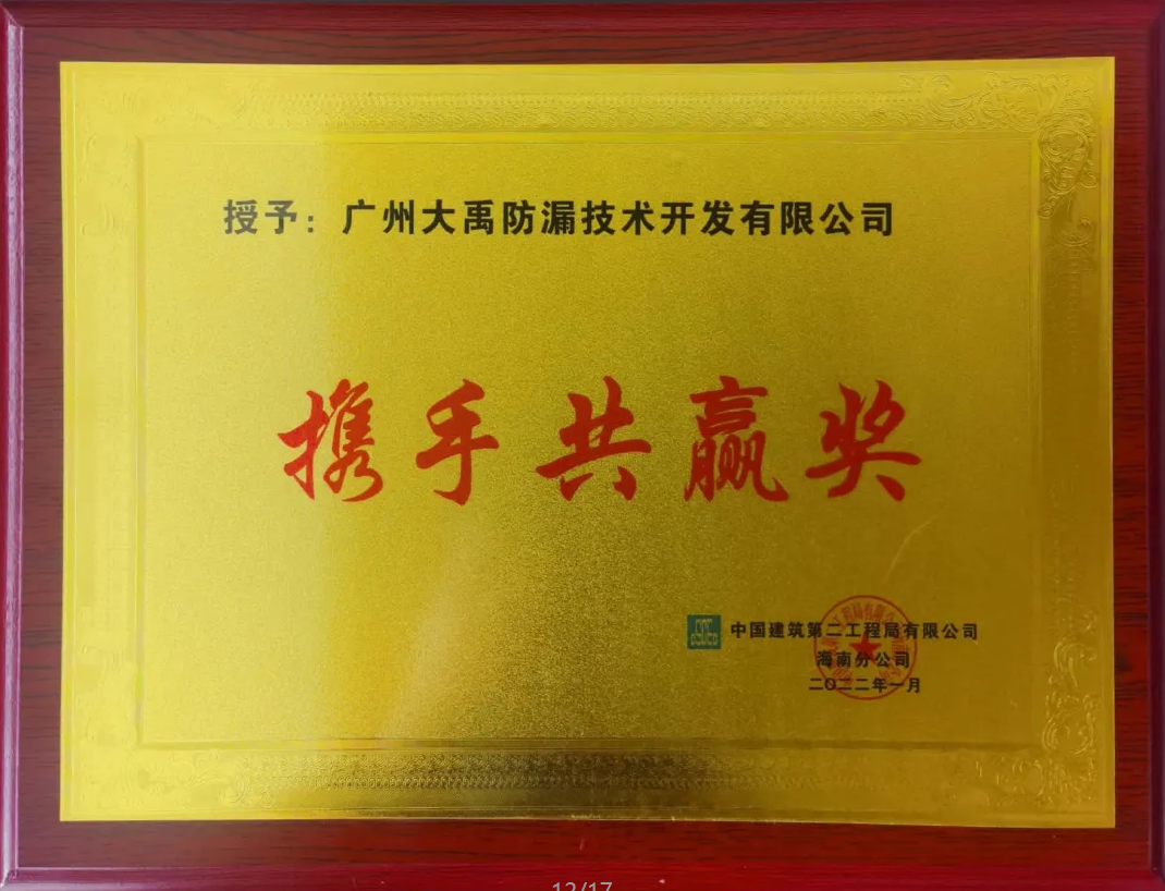 三棵树·大禹九鼎获中建二局合作共赢奖 三棵树·大禹九鼎获中建二局合作共赢奖